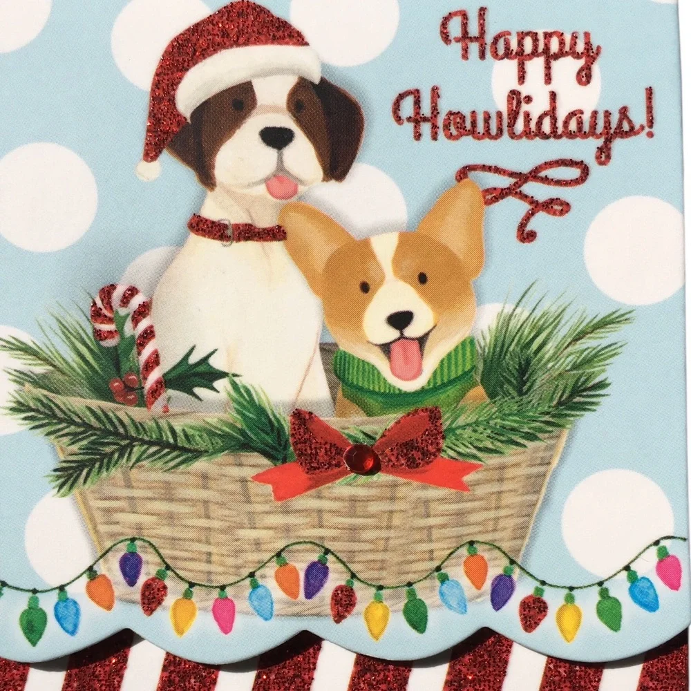 Molly & Rex Embellished Mini Dog Pocket Notepad ~ Happy Howlidays (61593)